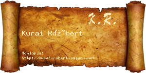 Kurai Róbert névjegykártya
